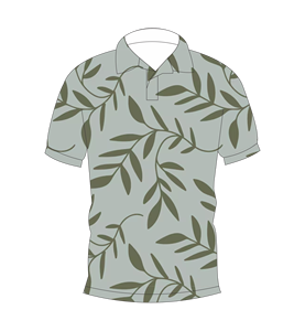 Polo pour homme à imprimé feuilles vert sauge, décontracté, à manches courtes, mode été, chemise de golf - Product Image 1