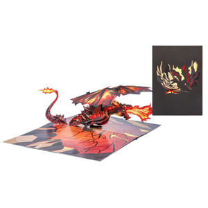 Tarjeta de Felicitación 3D Pop-Up al por Mayor con Diseño de Dragón Mítico de Fuego, Tarjeta de Felicitación 3D con Sobre, Tarjeta de Felicitación Hecha a Mano para Regalos - Product Image 2