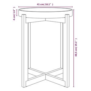 Mesa de Centro Pequeña y Resistente de Madera de Ingeniería Negra, Diseño de Madera de Pino Sólido - Product Image 6