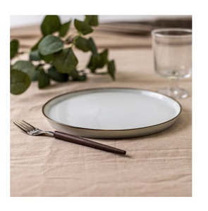 Traditional Custom Logo High-Quality Dinnerware Set <b>Ceramic</b> Flat Dining <b>Plate</b> Wholesale - Product Image 1