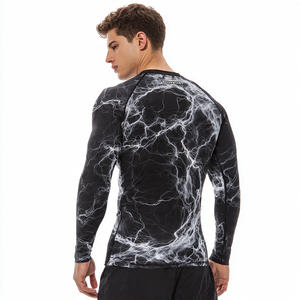 Camiseta Deportiva de Compresión con Estampado, Ropa de Yoga, Camiseta Deportiva de Manga Larga, Camiseta Ajustada con Cuello Redondo y Sublimación para Hombre - Product Image 3