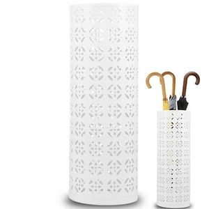 Porte-parapluie en fer de haute qualité avec finition en laiton antique, revêtement anti-corrosion, montage mural ou au sol pour une utilisation en intérieur/extérieur - Product Image 1