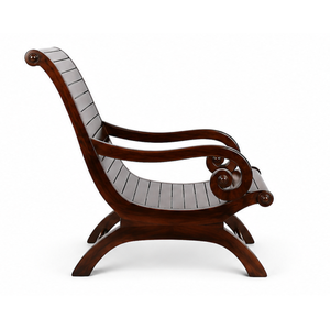 Sillón de Madera de Teca de Lujo, Sillón Clásico con Brazos Curvos, Silla de Madera Maciza para Decoración de Interiores, Muebles Hechos a Mano para Sala de Estar - Product Image 3