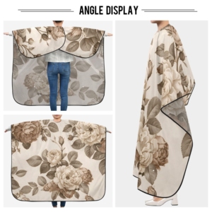 Nouvelle Arrivée - Cape de Coiffeur Professionnelle Imperméable à Fermeture à Pression Ajustable, Motif Floral Rose, Personnalisable avec Logo OEM, Faible MOQ - Vente Chaude - Product Image 5