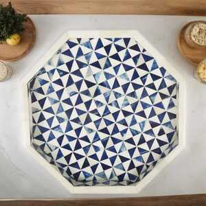 Plateau de service octogonal en os incrusté de haute qualité, design élégant, accessoire de cuisine et de maison, fabriqué avec des matériaux d'incrustation en os de la plus haute qualité - Product Image 2