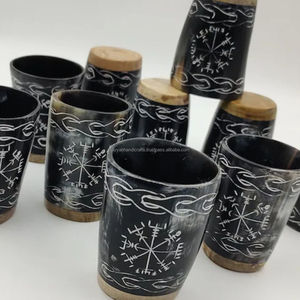 แก้วทรงเขาวัวควายธรรมชาติแก้วดื่มแบบไวกิ้งสำหรับคนรักไวน์จากอินเดีย - Product Image 1