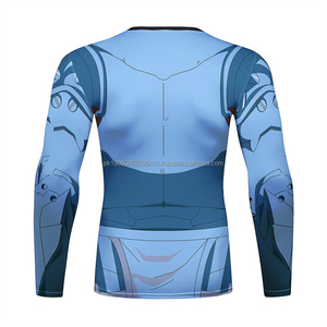 Camiseta de surf de compresión Sve larga con estampado personalizado para hombres Diseño liso Protección S y Jiujitsu Rashguard para MMA - Product Image 3