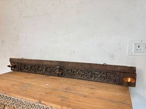 Vintage Solid Teak Wood <b>Panel</b> Fine Embossed Carving Midcentury Modern Paradise Handicrafts Home Office Wall Hanging Furniture - Product Image 3