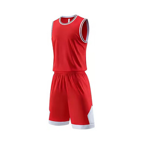 Uniforme de Baloncesto Sublimado Personalizado, Camiseta sin Mangas Roja con Pantalones Cortos, Absorbe la Humedad, Unisex, para Adultos, Ropa Deportiva para Todas las Temporadas - Product Image 5