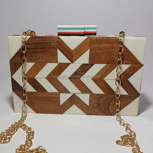 Pochette de Soirée d'Été Personnalisée en Cuir PU Faite à la Main, Ornée de Diamants et de Boutons, Doublure PVC, Artisanat en Résine, Style Vintage de Luxe - Product Image 2