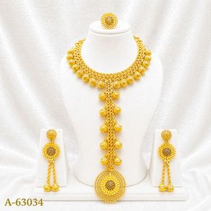 Luxury Traditional Pendant <b>Necklace</b> <b>Set</b> with Earrings – Gold & <b>Silver</b> Plated Bridal Jewelry <b>Set</b> A-63031 - Product Image 4