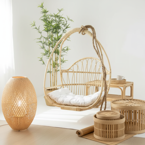 Hanging Chair Swing Rattan Wicker <b>Cushion</b> Outdoor Patio Garden Balcony Furniture Durable Modern Design Lightweight Eco-Friendly - Product Image 5