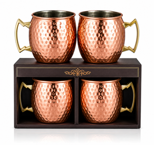 Taza de Cobre Puro Hecha a Mano, Taza de Metal Martillado para Beber, para Cóctel Moscow Mule, Cerveza, Jugo, Café y Servir Bebidas con Estilo - Product Image 1