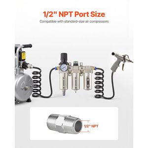 Sistema di Essiccazione dell'Aria a 3 Stadi 5 m 0,3 m 0,1 m con Filtri Micronizzatori, Filtro Regolatore per Compressore d'Aria in Metallo 1/2'' NPT - Product Image 6