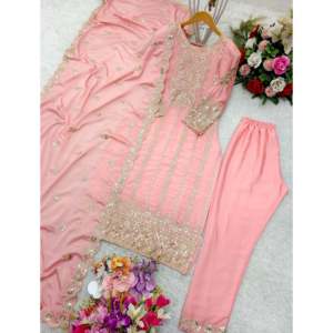 Conjuntos de Traje para Mujer de Diseñador con Bordado Pesado, Pantalón y Dupatta - Product Image 2