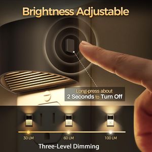 Confezione da 2 luci notturne a LED con sensore crepuscolare, da collegare alla presa a muro, 3 livelli di luminosità regolabili, luce notturna plug-in - Product Image 5