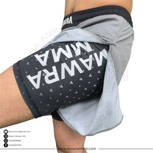 Pantalones cortos de entrenamiento MMA 2 en 1 para hombre, pantalones cortos transpirables de secado rápido para gimnasio, pantalones cortos deportivos con cintura elástica para entrenamiento y correr con interior - Product Image 5