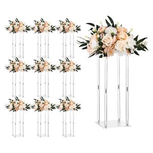 Set di 10 Colonne in Acrilico Laminato da 50 cm per Decorazioni Floreali Matrimoniali, Supporti per Fiori Stile Vaso, Larghezza 30 cm, Espositore Floreale Cubico - Product Image 1