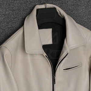 Veste d'hiver en cuir pour homme de qualité supérieure, coupe confortable, coupe-vent, en cuir véritable, pour un style décontracté au quotidien - Product Image 4