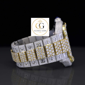 Best Selling Custom Full Iced Moissanite Diamond Arabic Dial Watch Luxurious Antique Style Stainless Available for Best Sale - Product Image 4