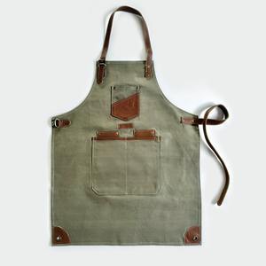 Delantal de Trabajo de Lona Encerada Resistente con Cierre de Cuero, para Chef, Barbacoa, Barista, Barbero, Carpintero, Protección para Taller, Impermeable - Product Image 3