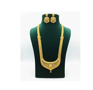 Premium 24K Gold Plated Copper Brass 4-Piece Necklace <b>Set</b> for Women Smooth Polished Elegant Design Wedding Gift Jewelry - Product Image 1