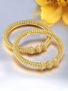 Conjunto de Brazaletes Clásicos con Diseño de Bola Chapados en Oro de 24K, Joyería de Boda para Mujer, Brazaletes de Moda - Product Image 3