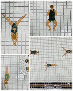 งานตกแต่งสระว่ายน้ำ ลายโมเสคดีไซน์นักว่ายน้ำ ภาพจิตรกรรมฝาผนังแบบกำหนดเอง กระเบื้องโมเสคห้องน้ำระดับไฮเอนด์ - Product Image 5