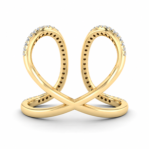 Bague statement en or 10K, 14K, 18K ou en argent 925, 935 avec diamant de laboratoire taille ronde et motif infini - Product Image 4