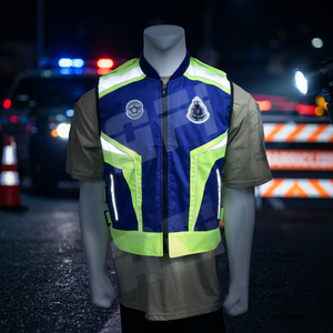 Veste haute visibilité personnalisée ANSI Classe 2, imperméable, bleu fluo jaune, fermeture éclair sur le devant, patchs, option logo personnalisé pour vêtements de travail - Product Image 6