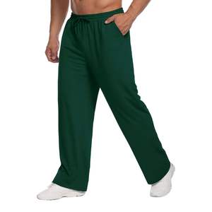 Pantalon de jogging pour homme blanc décontracté coupe droite ample taille mi-haute 100% Coton respirant et lourd pour l'été et la plage à prix abordable - Product Image 5