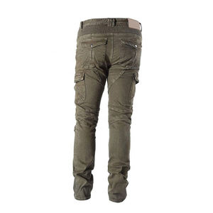 Pantalon en jean pour homme de haute qualité, respirant, délavé, tissé, style streetwear, pour la course moto, avec protection en Kevlar et bouton en cristal - Product Image 4