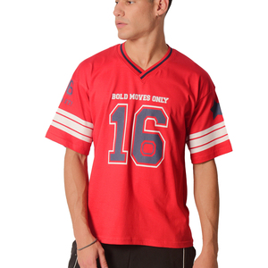 Camisetas deportivas personalizadas con serigrafía, manga corta, corte regular, camisetas deportivas estampadas, camisetas tipo jersey para hombre, camisetas con cuello en V para hombre, camiseta deportiva. - Product Image 3