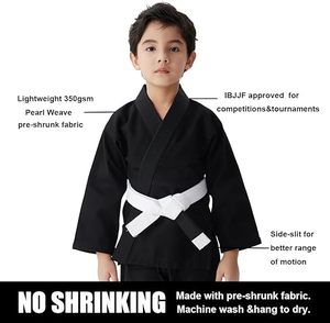 Uniforme de Karate para Niños, Chaqueta y Pantalones de Algodón Negro, Ropa de Artes Marciales Resistente para Niños, Corte Regular - Product Image 6