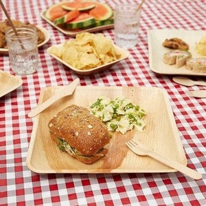 Sustainable Palm Leaf <b>Disposable</b> 10 Inches Square <b>Plates</b> Modern Eco Design for Professional Catering for Hotels Parties and Food - Product Image 2