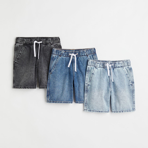 Pantalones Cortos de Playa con Estampado de Bandera Americana de Tela de Poliéster y Algodón para Niños, Pantalones Casuales al por Mayor, Jeans Lisos de Verano, OEM, Venta Caliente - Product Image 2