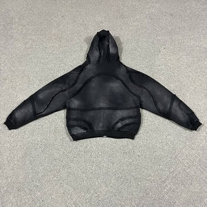 Sudadera con Capucha para Hombre, Diseño Personalizado OEM, Alta Calidad, Estilo Casual, con Costuras Desgastadas, Estructurada, Oversize, Lavado Ácido, Vintage, con Cierre - Product Image 2