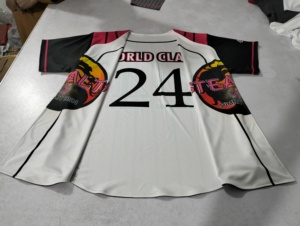 เสื้อเบสบอลแบบติดกระดุมเต็มตัว พิมพ์ลายด้วยความร้อน ระบายอากาศได้ดี สำหรับทีมลอสแอนเจลิส ชุดแข่งขันสำหรับผู้ใหญ่ - Product Image 5