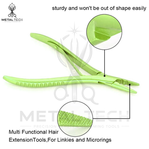 Pince professionnelle vert citron en acier inoxydable pour l'élimination des extensions capillaires, ouvre-micro-anneaux multi-trous, outil de décollement pour salon - Product Image 4