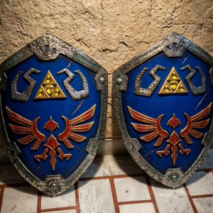 โล่ฮีเลียนยุคกลางทำมือจากตำนานเซลด้า ของสะสมโล่โลหะแบบโบราณสำหรับคอสเพลย์ พร้อมสำหรับการต่อสู้ ชุดเกราะอัศวิน ของตกแต่งผนัง - Product Image 1