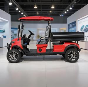 Chariot <span class=keywords><strong>de</strong></span> <span class=keywords><strong>golf</strong></span> électrique personnalisé homologué pour la route, 2 places, avec benne arrière et caisse <span class=keywords><strong>de</strong></span> chargement - Product Image 3