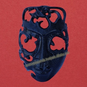 Masque facial créatif fait à la main Art mural en métal Sculptures murales en métal suspendues parfaites pour l'étude salon chambre à coucher hôtel - Product Image 5