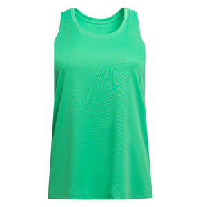 Top de tirantes verde de moda para mujer, diseño personalizado, algodón suave, para fitness y entrenamiento, top de tirantes de color liso para mujer. - Product Image 1