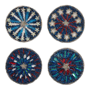 Posavasos Decorativos de Vidrio con Cuentas Hechos a Mano de Primera Calidad con Base Antideslizante, Tapetes y Almohadillas Antideslizantes para Fiestas de Cócteles, Directo de la India - Product Image 6