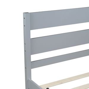 Letto singolo in legno di gomma grigio con testiera e pediera - Product Image 2
