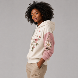 Hoodie brodé pour femme à prix abordable, avec logo personnalisé, en molleton de coton doux, chaud et respirant, style décontracté streetwear - Product Image 2