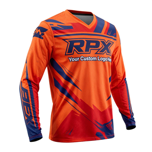 Jersey de Motocross Personalizado, Corte Atlético, Manga Larga, Transpirable, de Poliéster, para Carreras de Motocross y Dirt Bike - Product Image 4