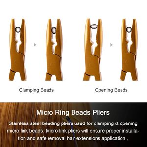 Hair Extension <b>Pliers</b> <b>Set</b> Metal Tools For Installation And Removal Golden Color - Product Image 5