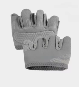 Four Finger Gym Gloves Gray Neoprene Sweat Resistant For Men Fitness Training - Product Image 5