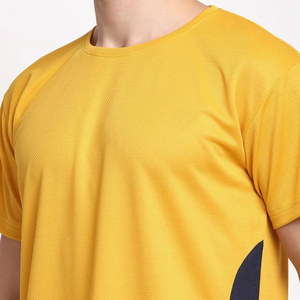 Men's 2 Piece Quick Dry Sportswear <b>Set</b> Mustard Yellow & <b>Navy</b> Blue Color-Block Tracksuit Custom Logo Breathable <b>Gym</b> Training Kit - Product Image 6